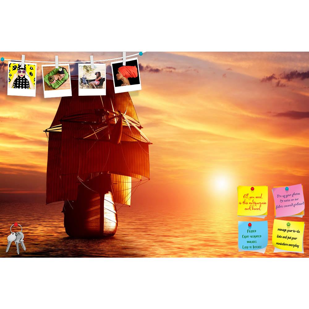 ArtzFolio Ancient Pirate Ship Sailing On The Ocean At Sunset D2 Printed Bulletin Board Notice Pin Board Soft Board | Frameless-Bulletin Boards Frameless-AZSAO29471214BLB_FL_L-Image Code 5003604 Vishnu Image Folio Pvt Ltd, IC 5003604, ArtzFolio, Bulletin Boards Frameless, Landscapes, Photography, ancient, pirate, ship, sailing, on, the, ocean, at, sunset, d2, printed, bulletin, board, notice, pin, soft, frameless, full, sail, sea, classic, vessel, adventure, nautical, historic, sailboat, cruise, transportati