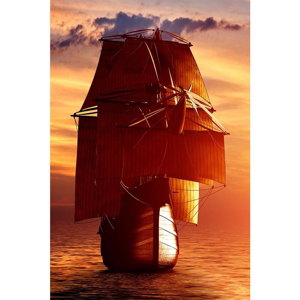 ArtzFolio Ancient Pirate Ship Sailing On The Ocean At Sunset D2 Unframed Paper Poster-Paper Posters Unframed-AZART29471214POS_UN_L-Image Code 5003604 Vishnu Image Folio Pvt Ltd, IC 5003604, ArtzFolio, Paper Posters Unframed, Landscapes, Photography, ancient, pirate, ship, sailing, on, the, ocean, at, sunset, d2, unframed, paper, poster, wall, large, size, for, living, room, home, decoration, big, framed, decor, posters, pitaara, box, modern, art, with, frame, bedroom, amazonbasics, door, drawing, small, dec