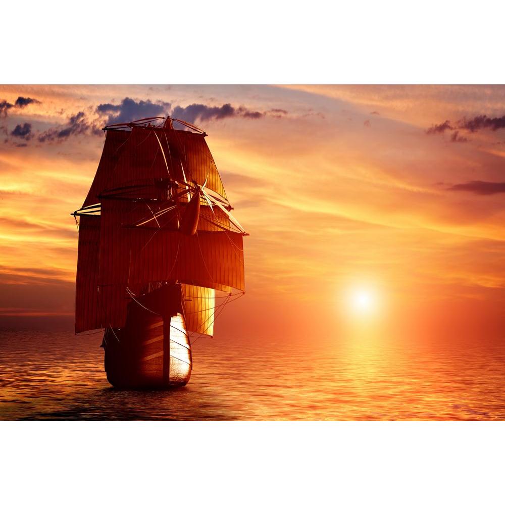 Ancient Pirate Ship Sailing On The Ocean At Sunset Canvas Painting Synthetic Frame-Paintings MDF Framing-AFF_FR-IC 5003604 IC 5003604, Ancient, Automobiles, Boats, Culture, Ethnic, Historical, Medieval, Nautical, Sports, Sunsets, Traditional, Transportation, Travel, Tribal, Vehicles, Vintage, World Culture, pirate, ship, sailing, on, the, ocean, at, sunset, canvas, painting, synthetic, frame, galleon, adventure, antique, battle, boat, classic, coast, cruise, dusk, exploration, frigate, galley, historic, his