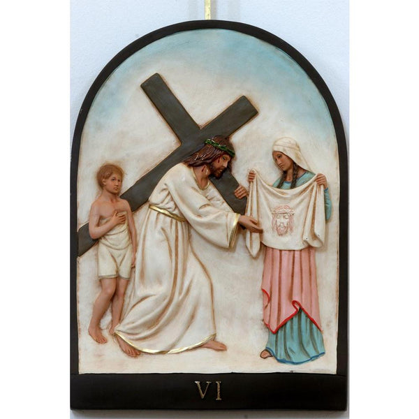 6th Station Of Cross Veronica Wipes Face Of Jesus D2 Unframed Paper Poster-Paper Posters Unframed-POS_UN-IC 5003611 IC 5003611, Art and Paintings, Christianity, Cross, Jesus, Religion, Religious, Spiritual, 6th, station, of, veronica, wipes, face, d2, unframed, paper, wall, poster, via, crucis, stations, the, way, agony, art, artistic, beautiful, bible, blood, cathedral, christ, christian, church, croatia, crown, crucifixion, easter, europe, faith, friday, god, gospel, holy, pain, passion, pray, prayer, sac