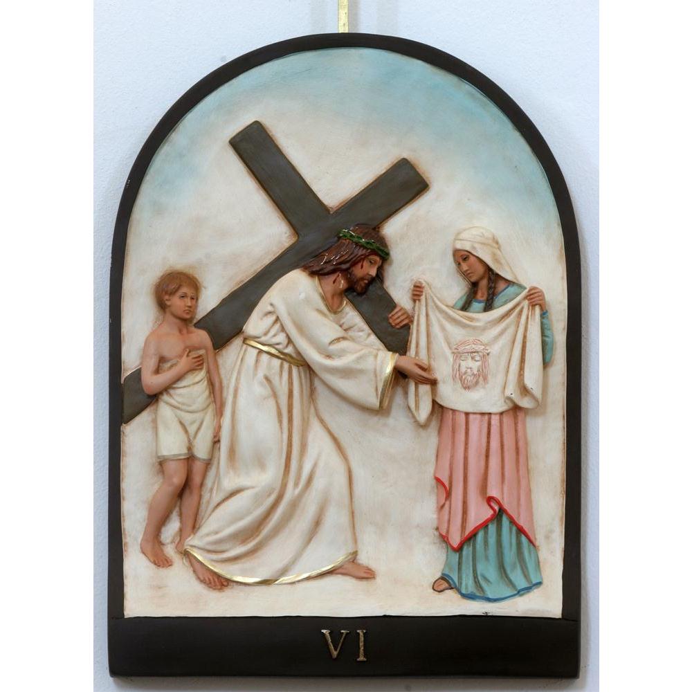 6th Station Of Cross Veronica Wipes Face Of Jesus Canvas Painting Synthetic Frame-Paintings MDF Framing-AFF_FR-IC 5003611 IC 5003611, Art and Paintings, Christianity, Cross, Jesus, Religion, Religious, Spiritual, 6th, station, of, veronica, wipes, face, canvas, painting, synthetic, frame, via, crucis, stations, the, way, agony, art, artistic, beautiful, bible, blood, cathedral, christ, christian, church, croatia, crown, crucifixion, easter, europe, faith, friday, god, gospel, holy, pain, passion, pray, pray
