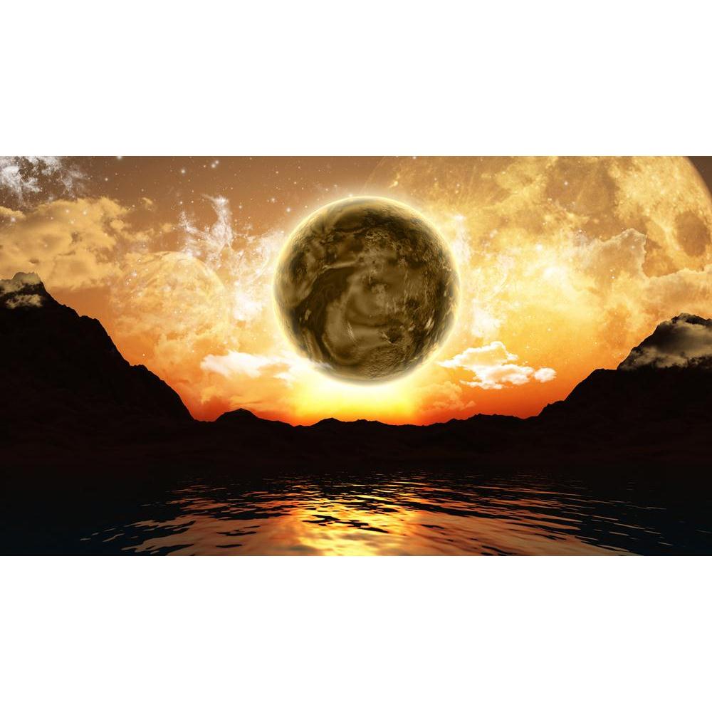 Fictional Planets & The Ocean Canvas Painting Synthetic Frame-Paintings MDF Framing-AFF_FR-IC 5003612 IC 5003612, 3D, Abstract Expressionism, Abstracts, Astronomy, Cosmology, Illustrations, Landscapes, Scenic, Science Fiction, Semi Abstract, Space, Sunsets, Surrealism, fictional, planets, the, ocean, canvas, painting, synthetic, frame, abstract, background, earth, global, globe, illustration, landscape, moon, planet, render, science, fiction, sea, sky, sunset, surreal, water, artzfolio, wall decor for livin