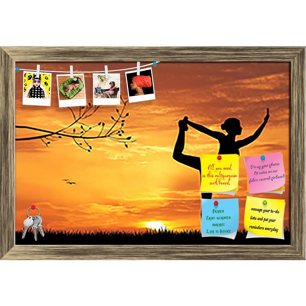 ArtzFolio Woman Doing Yoga At Sunset Printed Bulletin Board Notice Pin Board Soft Board | Framed-Bulletin Boards Framed-AZSAO29624945BLB_FR_L-Image Code 5003613 Vishnu Image Folio Pvt Ltd, IC 5003613, ArtzFolio, Bulletin Boards Framed, Landscapes, Traditional, Photography, woman, doing, yoga, at, sunset, printed, bulletin, board, notice, pin, soft, framed, active, body, energy, exercise, female, fitness, illustration, lifestyle, meditation, morning, natural, nature, pose, poses, relax, relaxation, silhouett
