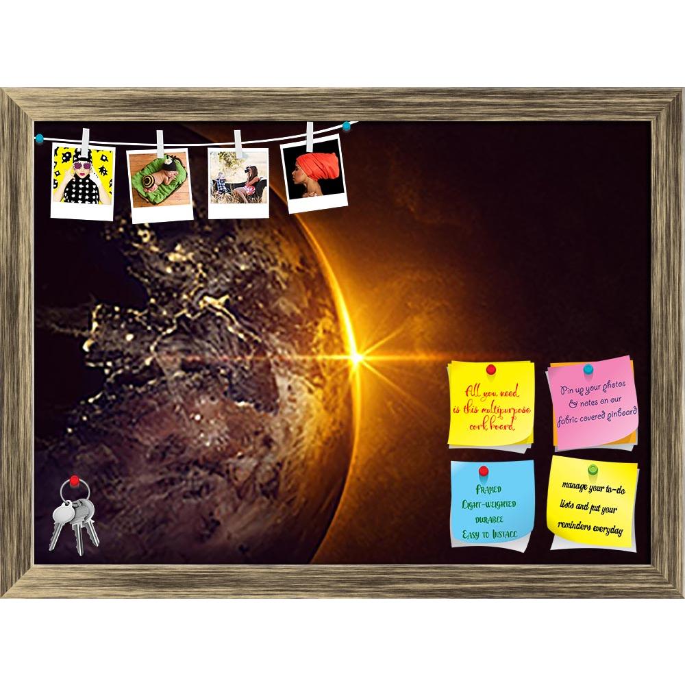ArtzFolio Sunrise & Earth Printed Bulletin Board Notice Pin Board Soft Board | Framed-Bulletin Boards Framed-AZSAO29792410BLB_FR_L-Image Code 5003622 Vishnu Image Folio Pvt Ltd, IC 5003622, ArtzFolio, Bulletin Boards Framed, Fantasy, Digital Art, sunrise, earth, printed, bulletin, board, notice, pin, soft, framed, globe, world, europe, night, sun, outer, space, sunset, universe, star, astronomy, africa, asia, atmosphere, light, pin up board, push pin board, extra large cork board, big pin board, notice boar