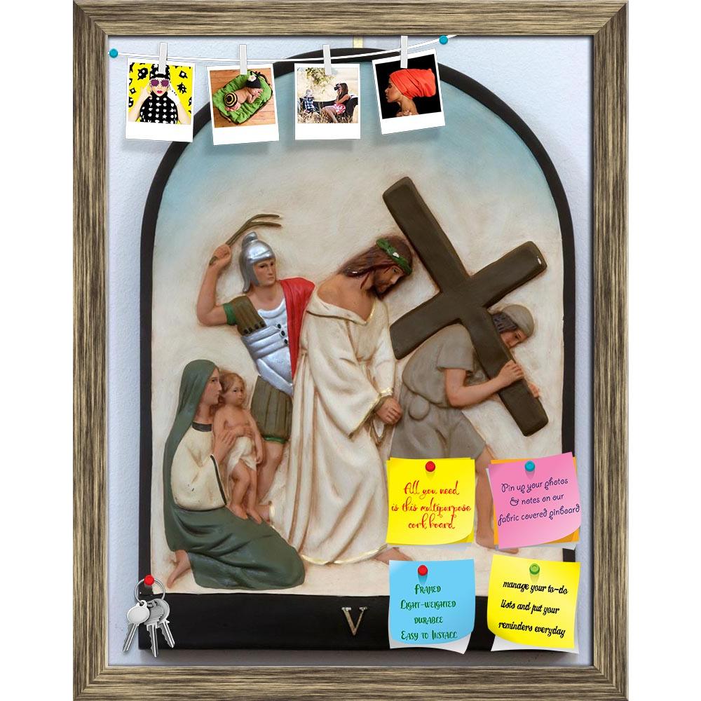 ArtzFolio 5th Station Of Cross Simon Of Cyrene Carries Cross Printed Bulletin Board Notice Pin Board Soft Board | Framed-Bulletin Boards Framed-AZSAO29796640BLB_FR_L-Image Code 5003623 Vishnu Image Folio Pvt Ltd, IC 5003623, ArtzFolio, Bulletin Boards Framed, Religious, Photography, 5th, station, of, cross, simon, cyrene, carries, printed, bulletin, board, notice, pin, soft, framed, stations, pin up board, push pin board, extra large cork board, big pin board, notice board, small bulletin board, cork board,