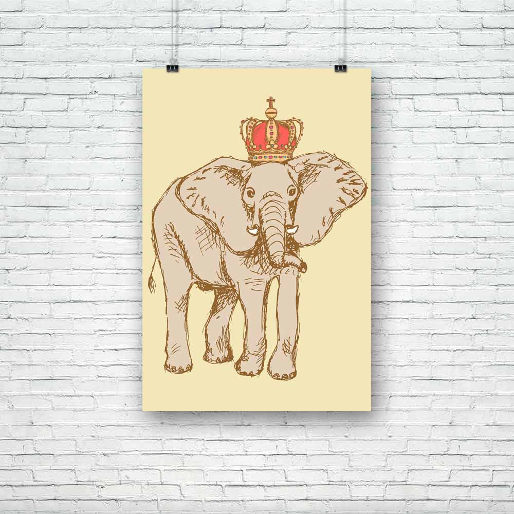 Elephant In Crown Unframed Paper Poster-Paper Posters Unframed-POS_UN-IC 5003638 IC 5003638, African, Ancient, Animals, Art and Paintings, Asian, Birds, Digital, Digital Art, Drawing, Graphic, Historical, Illustrations, Indian, Medieval, Retro, Signs, Signs and Symbols, Sketches, Vintage, Wildlife, elephant, in, crown, unframed, paper, poster, animal, art, backdrop, background, beautiful, big, collection, color, colorful, creature, cute, design, draw, engraving, fauna, forest, funny, hand, heraldry, illustr