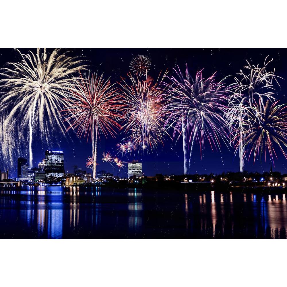 Panoramic View Of Downtown Toledo Ohio, USA Canvas Painting Synthetic Frame-Paintings MDF Framing-AFF_FR-IC 5003641 IC 5003641, American, Architecture, Cities, City Views, Festivals and Occasions, Festive, Holidays, Landscapes, Modern Art, Panorama, Scenic, Urban, panoramic, view, of, downtown, toledo, ohio, usa, canvas, painting, synthetic, frame, beautiful, blue, buildings, celebration, city, evening, fireworks, holiday, landscape, lights, modern, new, year, s, night, nighttime, pyrotechnics, reflecting, 