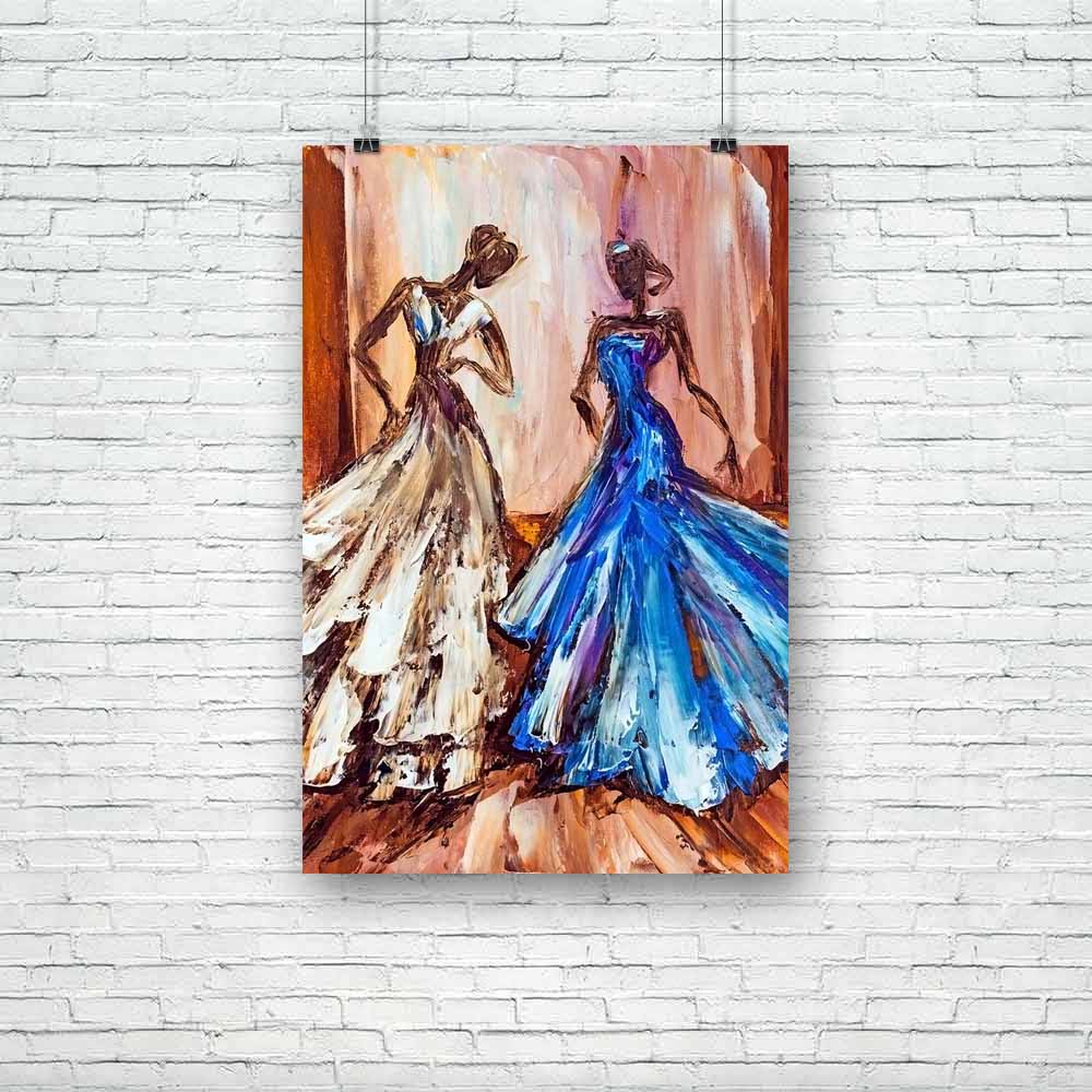 Two Beautiful Women At The Ball Unframed Paper Poster-Paper Posters Unframed-POS_UN-IC 5003642 IC 5003642, Adult, Art and Paintings, Black, Black and White, Fashion, Friends, Paintings, People, Wedding, White, two, beautiful, women, at, the, ball, unframed, paper, poster, oil, painting, art, attractive, ballerina, ballet, beauty, blue, bride, bridesmaid, clothing, colorful, dancer, dress, elegance, female, friendship, girl, glamour, grace, group, happiness, happy, innocence, lady, luxury, model, person, pos