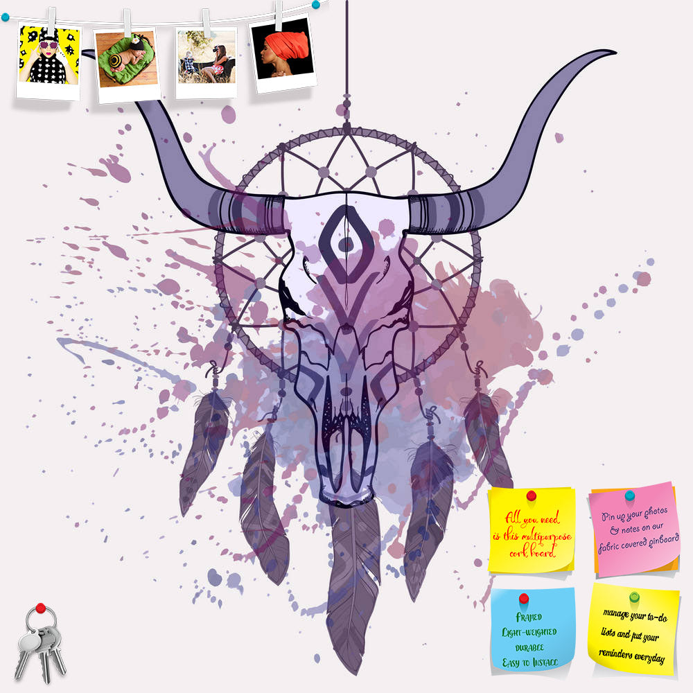 ArtzFolio Bull Skull & Dream Catcher Printed Bulletin Board Notice Pin Board Soft Board | Frameless-Bulletin Boards Frameless-AZSAO30030268BLB_FL_L-Image Code 5003647 Vishnu Image Folio Pvt Ltd, IC 5003647, ArtzFolio, Bulletin Boards Frameless, Abstract, Digital Art, bull, skull, dream, catcher, printed, bulletin, board, notice, pin, soft, frameless, vector, illustration, watercolor, splash, pin up board, push pin board, extra large cork board, big pin board, notice board, small bulletin board, cork board, 