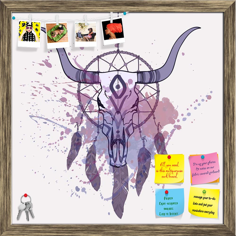 ArtzFolio Bull Skull & Dream Catcher Printed Bulletin Board Notice Pin Board Soft Board | Framed-Bulletin Boards Framed-AZSAO30030268BLB_FR_L-Image Code 5003647 Vishnu Image Folio Pvt Ltd, IC 5003647, ArtzFolio, Bulletin Boards Framed, Abstract, Digital Art, bull, skull, dream, catcher, printed, bulletin, board, notice, pin, soft, framed, vector, illustration, watercolor, splash, pin up board, push pin board, extra large cork board, big pin board, notice board, small bulletin board, cork board, wall notice 