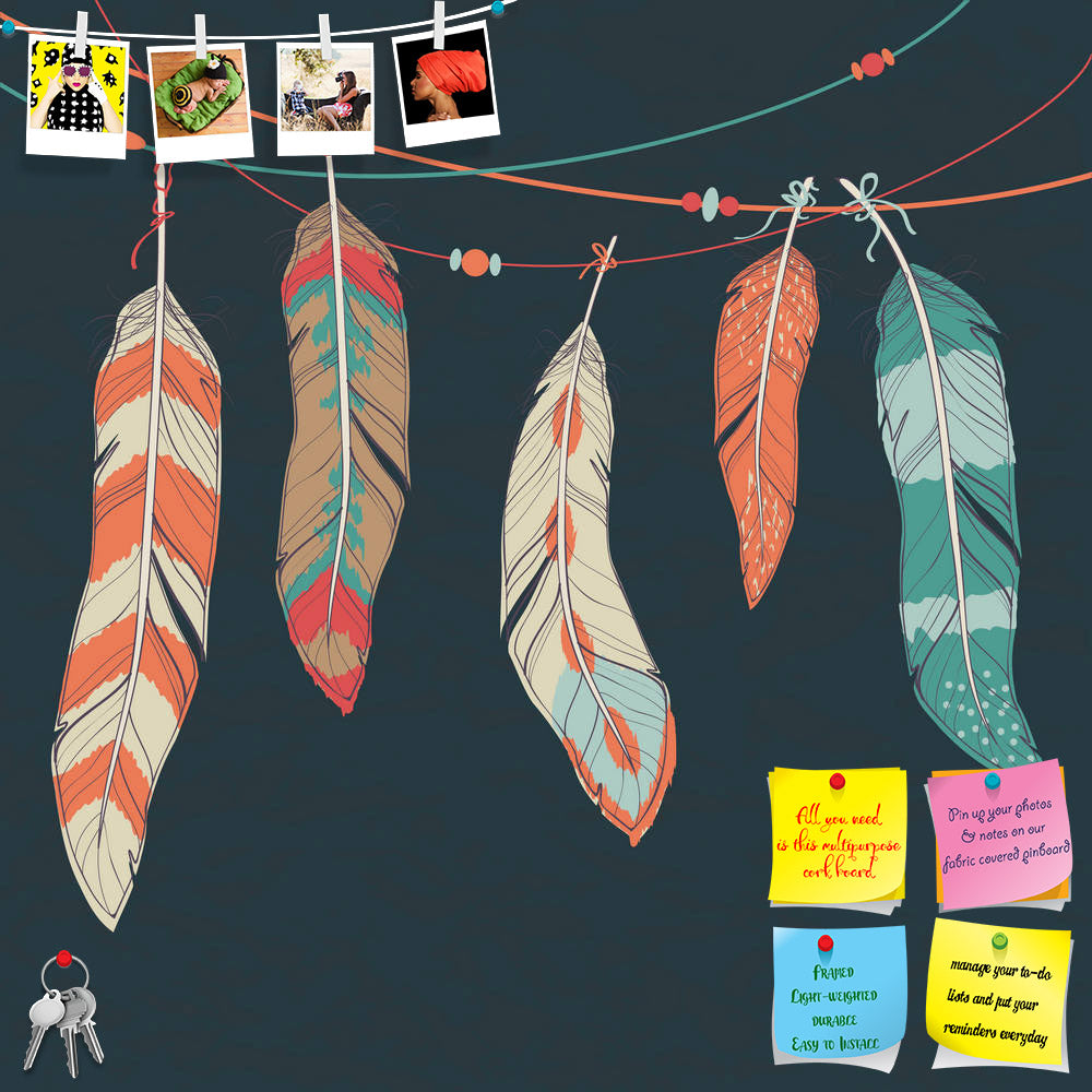 ArtzFolio Ethnic Decorative Feathers Hanging On Threads Printed Bulletin Board Notice Pin Board Soft Board | Frameless-Bulletin Boards Frameless-AZSAO30030356BLB_FL_L-Image Code 5003649 Vishnu Image Folio Pvt Ltd, IC 5003649, ArtzFolio, Bulletin Boards Frameless, Abstract, Kids, Digital Art, ethnic, decorative, feathers, hanging, on, threads, printed, bulletin, board, notice, pin, soft, frameless, vector, colorful, set, pin up board, push pin board, extra large cork board, big pin board, notice board, small