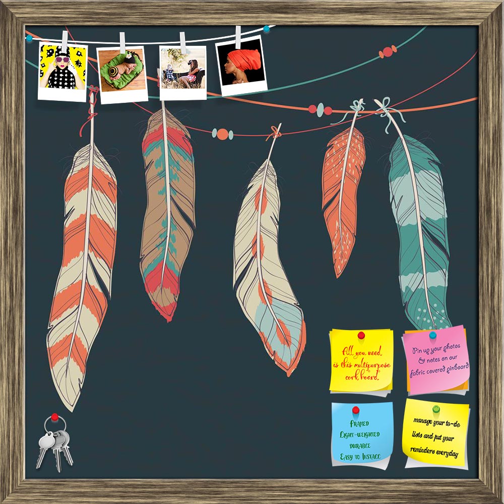 ArtzFolio Ethnic Decorative Feathers Hanging On Threads Printed Bulletin Board Notice Pin Board Soft Board | Framed-Bulletin Boards Framed-AZSAO30030356BLB_FR_L-Image Code 5003649 Vishnu Image Folio Pvt Ltd, IC 5003649, ArtzFolio, Bulletin Boards Framed, Abstract, Kids, Digital Art, ethnic, decorative, feathers, hanging, on, threads, printed, bulletin, board, notice, pin, soft, framed, vector, colorful, set, pin up board, push pin board, extra large cork board, big pin board, notice board, small bulletin bo
