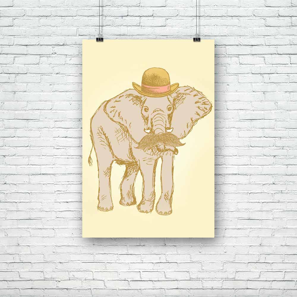 Elepant In Hat With Mustache Unframed Paper Poster-Paper Posters Unframed-POS_UN-IC 5003665 IC 5003665, African, Ancient, Animals, Art and Paintings, Digital, Digital Art, Drawing, Fashion, Graphic, Hipster, Historical, Illustrations, Medieval, Patterns, Retro, Signs, Signs and Symbols, Sketches, Vintage, Wildlife, elepant, in, hat, with, mustache, unframed, paper, poster, accessory, animal, art, backdrop, background, barber, beard, beautiful, beauty, cap, color, colorful, concept, curly, decoration, design