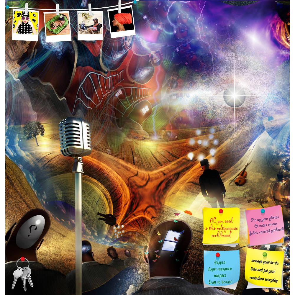 ArtzFolio Multiple Elements Combine In The Fantasy Printed Bulletin Board Notice Pin Board Soft Board | Frameless-Bulletin Boards Frameless-AZSAO30499307BLB_FL_L-Image Code 5003686 Vishnu Image Folio Pvt Ltd, IC 5003686, ArtzFolio, Bulletin Boards Frameless, Abstract, Surrealism, Digital Art, multiple, elements, combine, in, the, fantasy, printed, bulletin, board, notice, pin, soft, frameless, field, man, bizarre, dream, microphone, nightmare, surreal, symbolism, symbol, music, classic, mic, fire, burn, fla