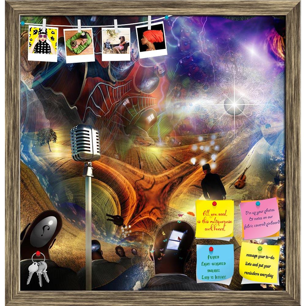 ArtzFolio Multiple Elements Combine In The Fantasy Printed Bulletin Board Notice Pin Board Soft Board | Framed-Bulletin Boards Framed-AZSAO30499307BLB_FR_L-Image Code 5003686 Vishnu Image Folio Pvt Ltd, IC 5003686, ArtzFolio, Bulletin Boards Framed, Abstract, Surrealism, Digital Art, multiple, elements, combine, in, the, fantasy, printed, bulletin, board, notice, pin, soft, framed, field, man, bizarre, dream, microphone, nightmare, surreal, symbolism, symbol, music, classic, mic, fire, burn, flame, blaze, q