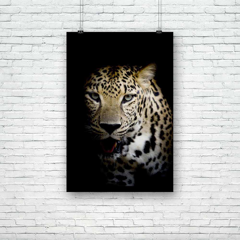 Close Up Leopard Portrait Unframed Paper Poster-Paper Posters Unframed-POS_UN-IC 5003707 IC 5003707, African, Animals, Art and Paintings, Black, Black and White, Individuals, Nature, Portraits, Scenic, White, Wildlife, close, up, leopard, portrait, unframed, paper, poster, africa, animal, art, artistic, big, bush, carnivore, cat, closeup, dangerous, display, ferocious, fierce, head, image, lick, monochrome, mouth, national, one, open, outdoors, panthera, park, predator, profile, side, teeth, toned, tongue, 
