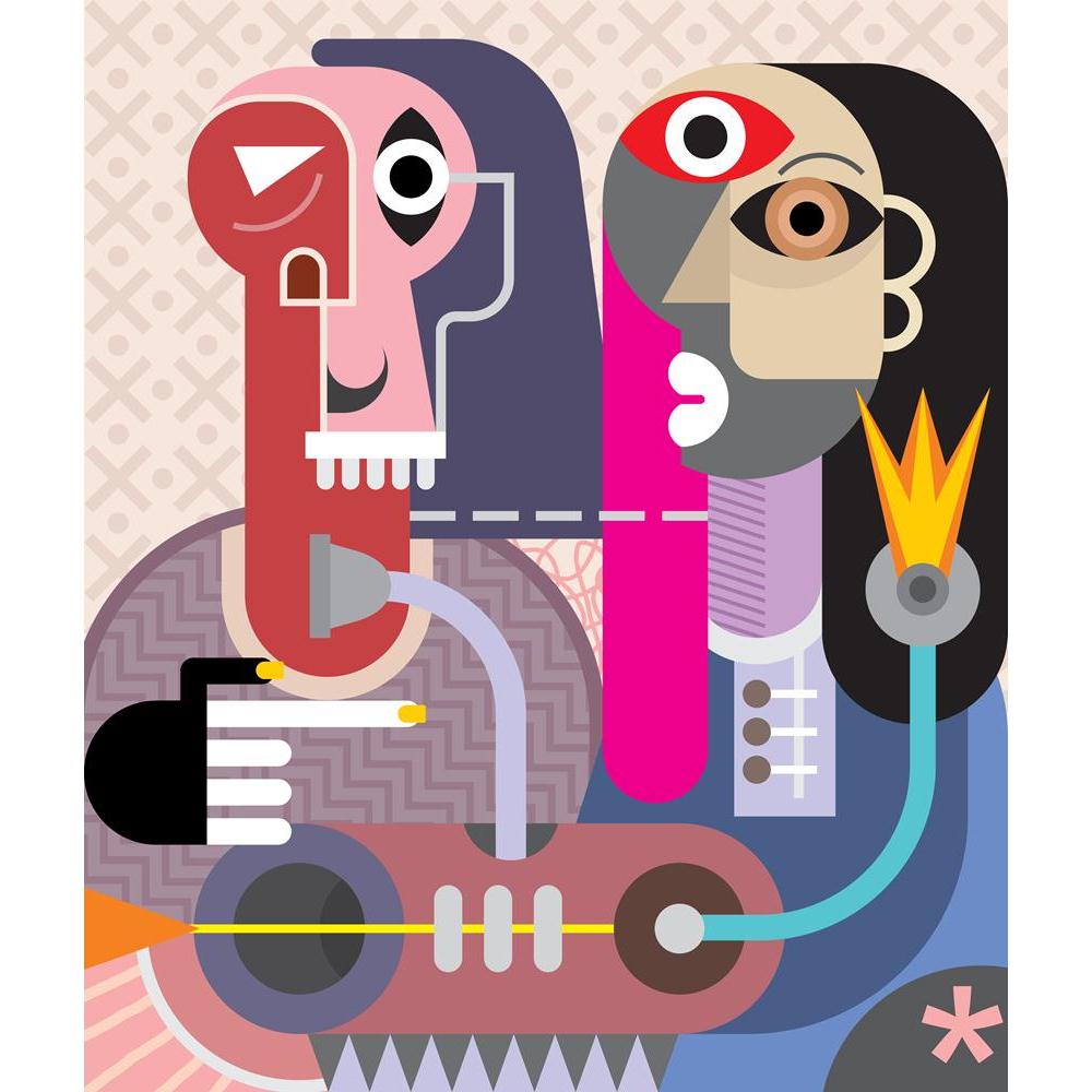 Abstract Artwork Canvas Painting Synthetic Frame - Paintings MDF Framing - ArtzFolio.com