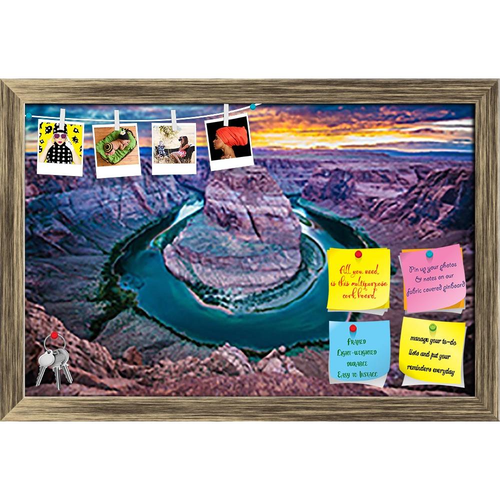 ArtzFolio Horseshoe Bend In Arizona Printed Bulletin Board Notice Pin Board Soft Board | Framed-Bulletin Boards Framed-AZSAO30620900BLB_FR_L-Image Code 5003717 Vishnu Image Folio Pvt Ltd, IC 5003717, ArtzFolio, Bulletin Boards Framed, Places, Photography, horseshoe, bend, in, arizona, printed, bulletin, board, notice, pin, soft, framed, the, beautiful, sunset, page, route, 89, u.s, us, usa, canyon, cliff, colorado, colorful, deep, meander, river, steep, pin up board, push pin board, extra large cork board, 