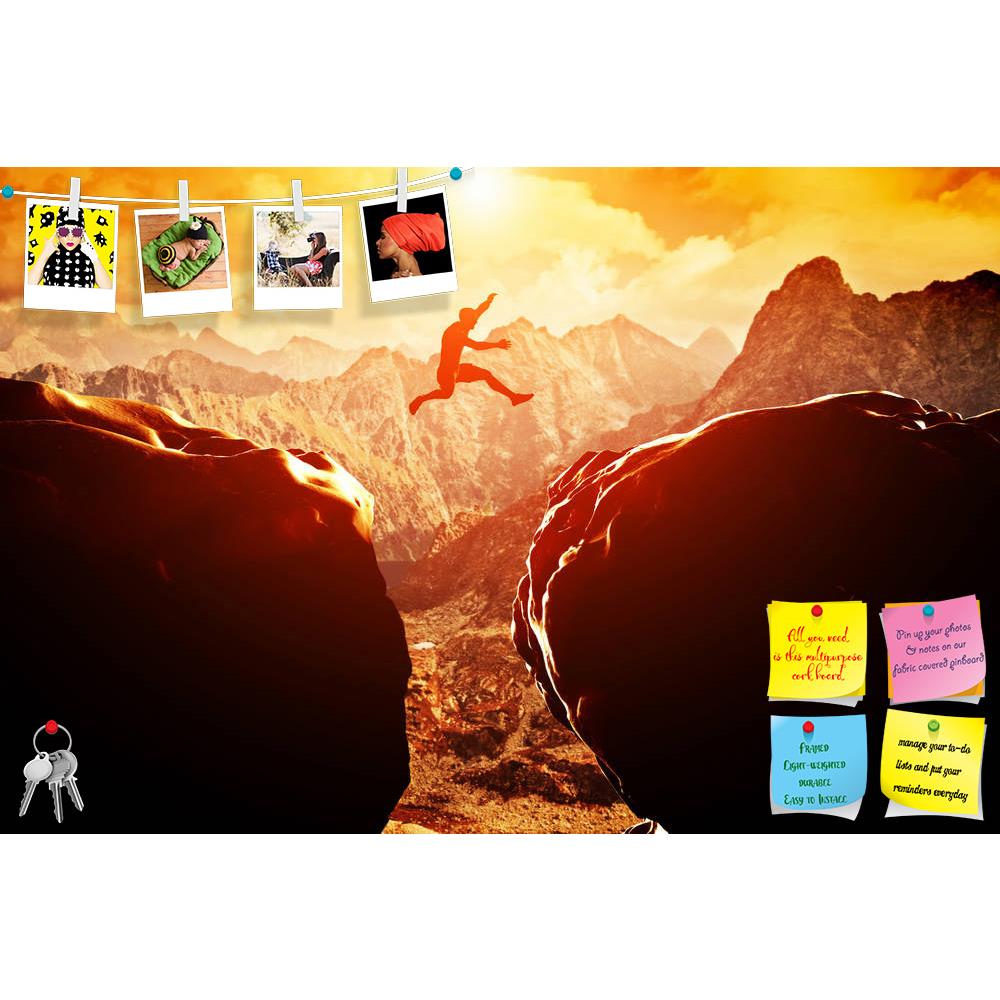 ArtzFolio Two Rocky Mountains Printed Bulletin Board Notice Pin Board Soft Board | Frameless-Bulletin Boards Frameless-AZSAO30683966BLB_FL_L-Image Code 5003724 Vishnu Image Folio Pvt Ltd, IC 5003724, ArtzFolio, Bulletin Boards Frameless, Conceptual, Landscapes, Photography, two, rocky, mountains, printed, bulletin, board, notice, pin, soft, frameless, man, jumping, precipice, between, sunset, freedom, risk, challenge, success, jump, winner, win, mountain, extreme, peak, happy, joy, high, silhouette, top, ro