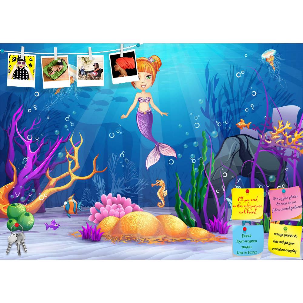 ArtzFolio Funny Fish & A Mermaid Printed Bulletin Board Notice Pin Board Soft Board | Frameless-Bulletin Boards Frameless-AZSAO30906439BLB_FL_L-Image Code 5003746 Vishnu Image Folio Pvt Ltd, IC 5003746, ArtzFolio, Bulletin Boards Frameless, Kids, Digital Art, funny, fish, a, mermaid, printed, bulletin, board, notice, pin, soft, frameless, illustration, underwater, world, pin up board, push pin board, extra large cork board, big pin board, notice board, small bulletin board, cork board, wall notice board, gi