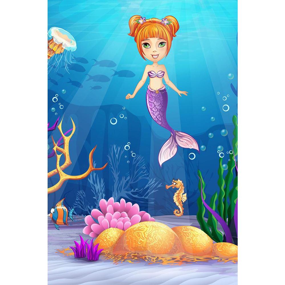ArtzFolio Funny Fish & A Mermaid Unframed Paper Poster-Paper Posters Unframed-AZART30906439POS_UN_L-Image Code 5003746 Vishnu Image Folio Pvt Ltd, IC 5003746, ArtzFolio, Paper Posters Unframed, Kids, Digital Art, funny, fish, a, mermaid, unframed, paper, poster, illustration, underwater, world, wall poster large size, wall poster for living room, poster for home decoration, paper poster, big size room poster, framed wall poster for living room, home decor posters, pitaara box, modern art poster, framed post