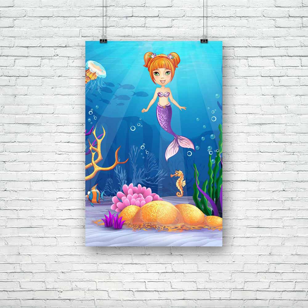 Funny Fish & A Mermaid Unframed Paper Poster-Paper Posters Unframed-POS_UN-IC 5003746 IC 5003746, Animals, Animated Cartoons, Art and Paintings, Caricature, Cartoons, Comedy, Comics, Drawing, Humor, Humour, Illustrations, Marble and Stone, Mermaid, Nature, Paintings, Pets, Scenic, Tropical, funny, fish, a, unframed, paper, poster, underwater, world, cartoon, cute, character, mermaids, algae, amusing, animated, art, backgrounds, bottom, characters, cheerful, corals, depth, fishing, fun, happiness, joke, life