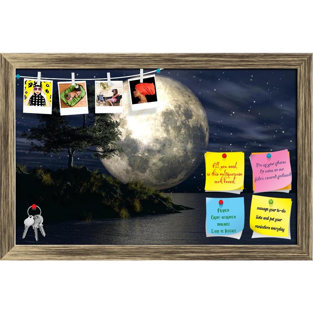 ArtzFolio Island In Sea Against A Moonlit Sky Printed Bulletin Board Notice Pin Board Soft Board | Framed-Bulletin Boards Framed-AZSAO31001926BLB_FR_L-Image Code 5003750 Vishnu Image Folio Pvt Ltd, IC 5003750, ArtzFolio, Bulletin Boards Framed, Fantasy, Landscapes, Digital Art, island, in, sea, against, a, moonlit, sky, printed, bulletin, board, notice, pin, soft, framed, 3d, background, space, landscape, science, fiction, surreal, nebula, planetry, illustration, render, abstract, stars, moon, earth, galaxy