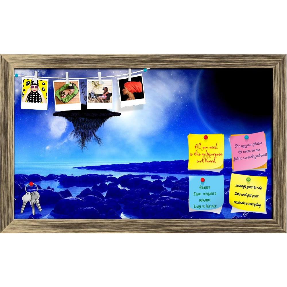 ArtzFolio Fictional Space With A Floating Island Printed Bulletin Board Notice Pin Board Soft Board | Framed-Bulletin Boards Framed-AZSAO31001929BLB_FR_L-Image Code 5003751 Vishnu Image Folio Pvt Ltd, IC 5003751, ArtzFolio, Bulletin Boards Framed, Fantasy, Landscapes, Digital Art, fictional, space, with, a, floating, island, printed, bulletin, board, notice, pin, soft, framed, 3d, render, background, sky, tree, landscape, science, fiction, surreal, nebula, planetry, illustration, abstract, stars, moon, eart