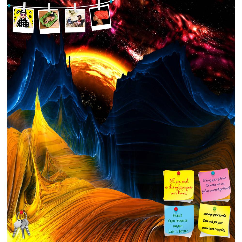 ArtzFolio Alien Mountains With Space & A Red Yellow Planet Printed Bulletin Board Notice Pin Board Soft Board | Frameless-Bulletin Boards Frameless-AZSAO31010857BLB_FL_L-Image Code 5003755 Vishnu Image Folio Pvt Ltd, IC 5003755, ArtzFolio, Bulletin Boards Frameless, Fantasy, Places, Fine Art Reprint, alien, mountains, with, space, a, red, yellow, planet, printed, bulletin, board, notice, pin, soft, frameless, universe, world, science, orbit, astronomy, fiction, solar, illustration, galaxy, extraterrestrial,
