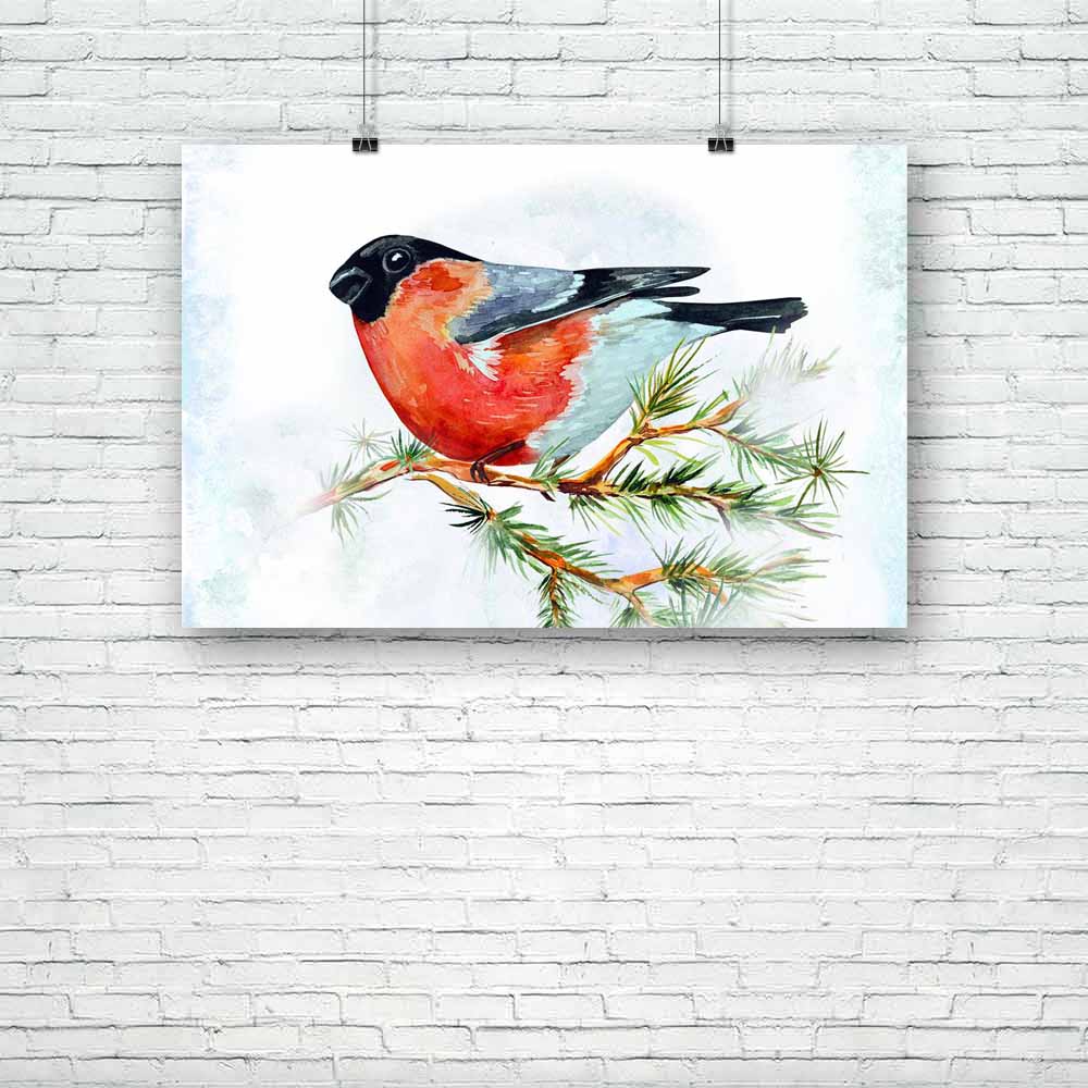 Watercolor Bird D6 Unframed Paper Poster-Paper Posters Unframed-POS_UN-IC 5003756 IC 5003756, Ancient, Animals, Art and Paintings, Birds, Black, Black and White, Christianity, Digital, Digital Art, Drawing, Graphic, Historical, Illustrations, Medieval, Nature, Paintings, Scenic, Seasons, Signs, Signs and Symbols, Vintage, Watercolour, White, Wildlife, watercolor, bird, d6, unframed, paper, poster, animal, art, artistic, background, beak, beautiful, beauty, branch, bright, bullfinch, card, christmas, closeup