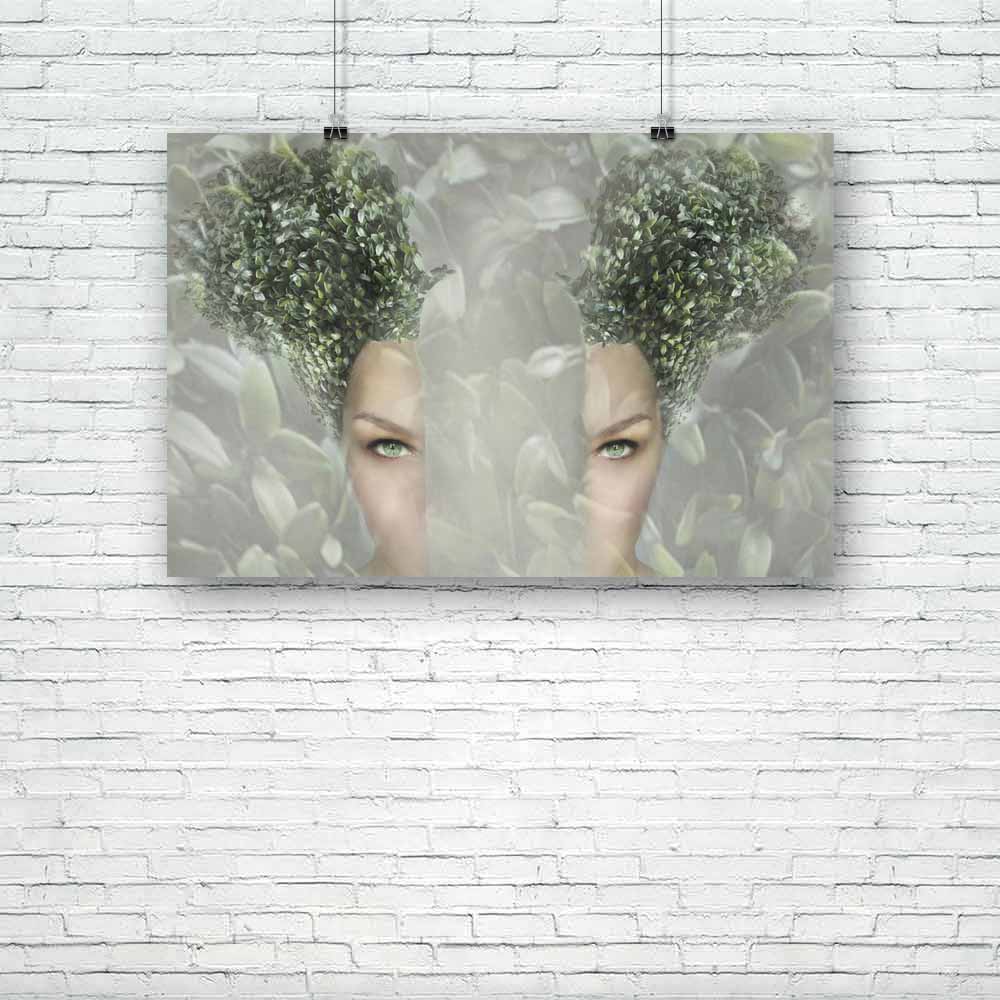 Female Portrait Divided In Two Parts D2 Unframed Paper Poster-Paper Posters Unframed-POS_UN-IC 5003762 IC 5003762, Adult, Art and Paintings, Conceptual, Illustrations, Individuals, Nature, Portraits, Realism, Scenic, Surrealism, female, portrait, divided, in, two, parts, d2, unframed, paper, poster, art, artistic, ball, bizarre, colorful, concept, face, foliage, gray, green, grey, hairstyle, human, illustration, illustrative, inner, interior, intimate, leaf, lightness, luminosity, originality, peculiar, spl