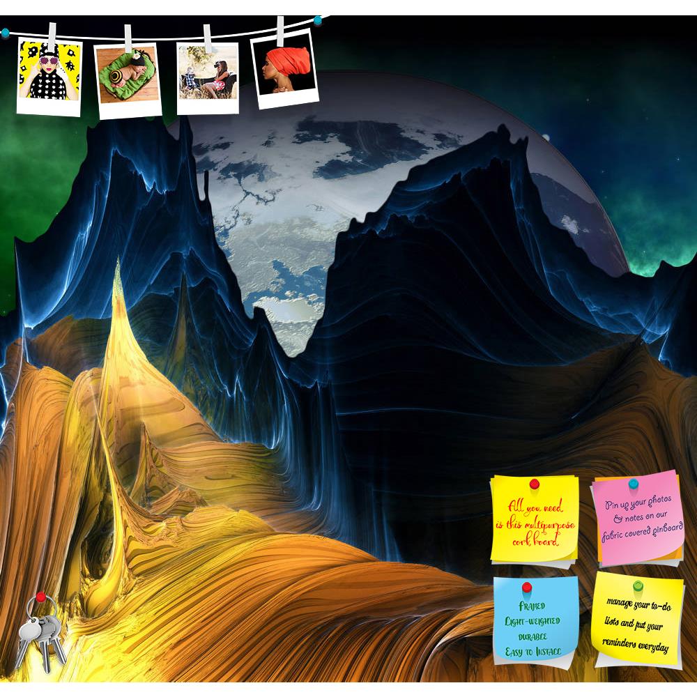 ArtzFolio Alien Mountains With Space & A Big Planet Printed Bulletin Board Notice Pin Board Soft Board | Frameless-Bulletin Boards Frameless-AZSAO31121366BLB_FL_L-Image Code 5003763 Vishnu Image Folio Pvt Ltd, IC 5003763, ArtzFolio, Bulletin Boards Frameless, Fantasy, Places, Fine Art Reprint, alien, mountains, with, space, a, big, planet, printed, bulletin, board, notice, pin, soft, frameless, universe, world, science, orbit, astronomy, fiction, illustration, galaxy, extraterrestrial, astrology, planetary,