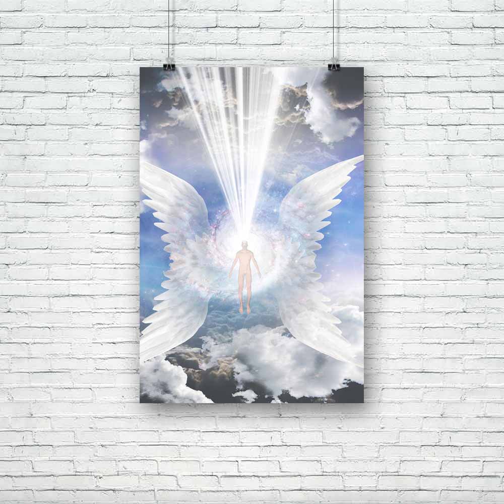 Angel Composed Of Galaxy Unframed Paper Poster-Paper Posters Unframed-POS_UN-IC 5003768 IC 5003768, Ancient, Astronomy, Black and White, Christianity, Cosmology, Fantasy, Historical, Illustrations, Jesus, Love, Medieval, Religion, Religious, Romance, Signs, Signs and Symbols, Space, Spiritual, Stars, Symbols, Vintage, White, angel, composed, of, galaxy, unframed, paper, poster, guardian, wings, angelic, artistic, background, beautiful, beauty, bright, clean, cloud, cosmos, death, design, dream, faith, feath