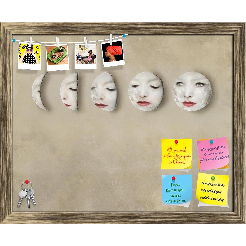 ArtzFolio Lunar Phases With Woman'S Face Printed Bulletin Board Notice Pin Board Soft Board | Framed-Bulletin Boards Framed-AZSAO31481944BLB_FR_L-Image Code 5003802 Vishnu Image Folio Pvt Ltd, IC 5003802, ArtzFolio, Bulletin Boards Framed, Surrealism, Digital Art, lunar, phases, with, woman's, face, printed, bulletin, board, notice, pin, soft, framed, imagine, inside, moons, moon, half, full, five, female, faces, art, artistic, surreal, surrealistic, texture, golden, stylized, shape, line, horizontal, elega