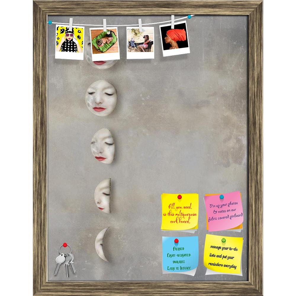 ArtzFolio Lunar Phases With A Womans Face Inside The Moons Printed Bulletin Board Notice Pin Board Soft Board | Framed-Bulletin Boards Framed-AZSAO31510875BLB_FR_L-Image Code 5003803 Vishnu Image Folio Pvt Ltd, IC 5003803, ArtzFolio, Bulletin Boards Framed, Conceptual, Digital Art, lunar, phases, with, a, womans, face, inside, the, moons, printed, bulletin, board, notice, pin, soft, framed, imagine, woman's, moon, half, full, five, female, faces, art, artistic, surreal, surrealistic, texture, golden, styliz
