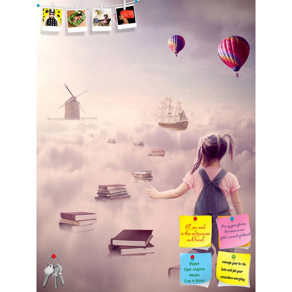 ArtzFolio Fantasy World Imaginary Art Printed Bulletin Board Notice Pin Board Soft Board | Frameless-Bulletin Boards Frameless-AZSAO31526850BLB_FL_L-Image Code 5003806 Vishnu Image Folio Pvt Ltd, IC 5003806, ArtzFolio, Bulletin Boards Frameless, Conceptual, Kids, Photography, fantasy, world, imaginary, art, printed, bulletin, board, notice, pin, soft, frameless, in, search, knowledge, concept, view, little, girl, walking, down, book, pass, clouds, windmill, old, ship, horizon, original, screensaver, life, s