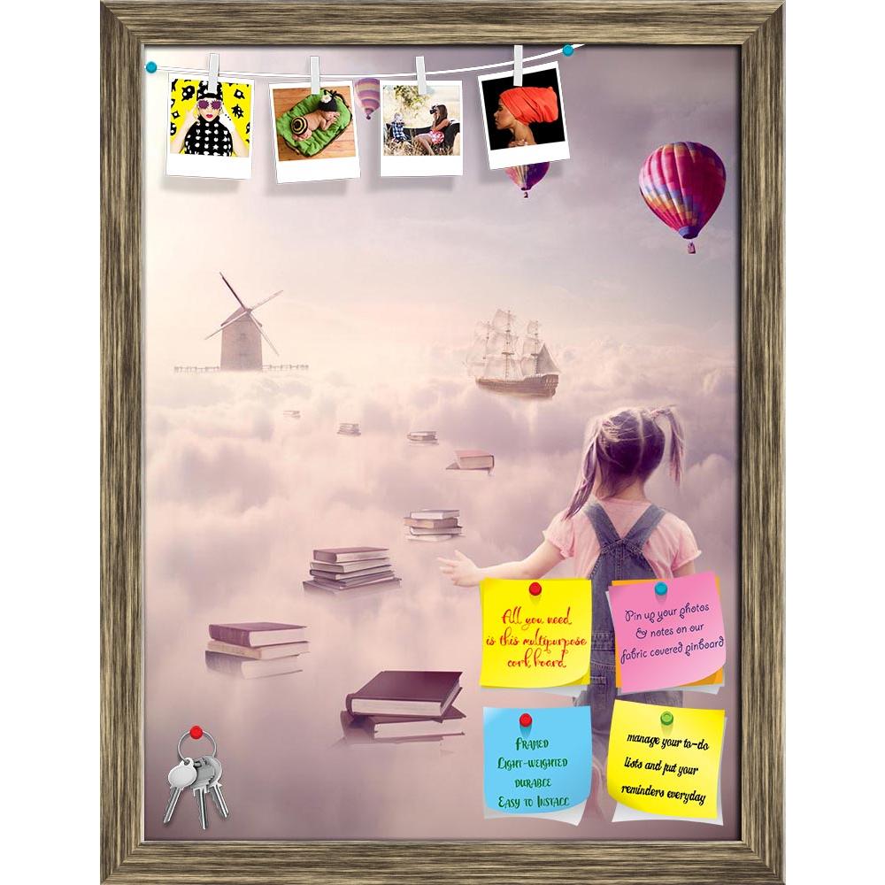 ArtzFolio Fantasy World Imaginary Art Printed Bulletin Board Notice Pin Board Soft Board | Framed-Bulletin Boards Framed-AZSAO31526850BLB_FR_L-Image Code 5003806 Vishnu Image Folio Pvt Ltd, IC 5003806, ArtzFolio, Bulletin Boards Framed, Conceptual, Kids, Photography, fantasy, world, imaginary, art, printed, bulletin, board, notice, pin, soft, framed, in, search, knowledge, concept, view, little, girl, walking, down, book, pass, clouds, windmill, old, ship, horizon, original, screensaver, life, success, educ