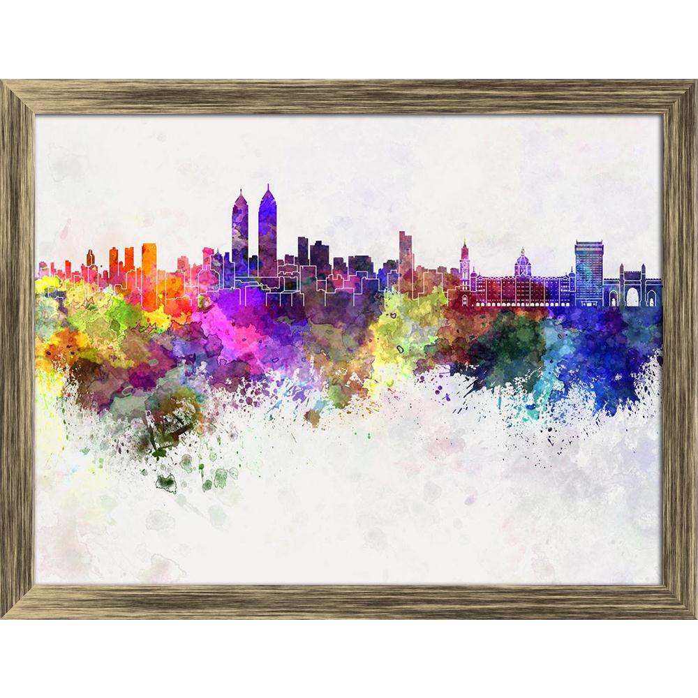 Pitaara Box Mumbai Skyline In Watercolor, India Canvas Painting Synthetic Frame-Paintings Synthetic Framing-PBART31624996AFF_FW_L-Image Code 5003811 Vishnu Image Folio Pvt Ltd, IC 5003811, Pitaara Box, Paintings Synthetic Framing, Places, Fine Art Reprint, mumbai, skyline, in, watercolor, india, canvas, painting, synthetic, frame, background, asia, abstract, paint, color, splash, colorful, art, texture, grunge, illustration, bright, vintage, splatter, creativity, architecture, cityscape, landmark, monuments