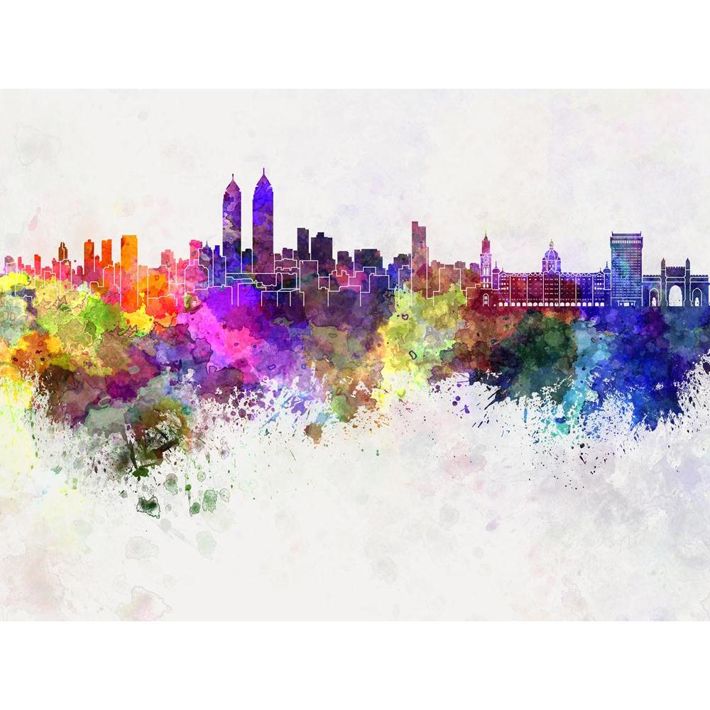 Mumbai Skyline In Watercolor, India Canvas Painting Synthetic Frame-Paintings MDF Framing-AFF_FR-IC 5003811 IC 5003811, Abstract Expressionism, Abstracts, Ancient, Architecture, Art and Paintings, Asian, Cities, City Views, Historical, Illustrations, Indian, Landmarks, Medieval, Panorama, Places, Semi Abstract, Skylines, Splatter, Vintage, Watercolour, mumbai, skyline, in, watercolor, india, canvas, painting, synthetic, frame, monuments, abstract, art, asia, background, bright, cityscape, color, colorful, c