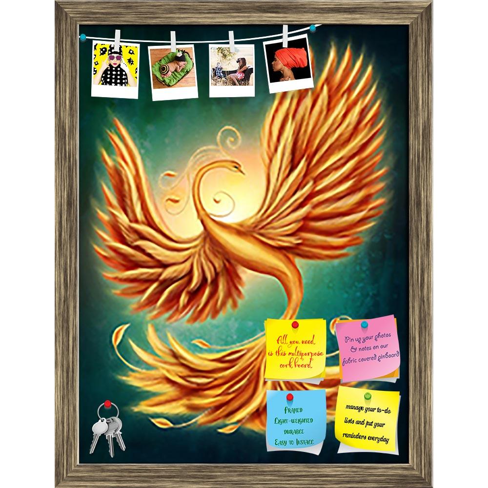 ArtzFolio Magic Firebird Printed Bulletin Board Notice Pin Board Soft Board | Framed-Bulletin Boards Framed-AZSAO31671458BLB_FR_L-Image Code 5003819 Vishnu Image Folio Pvt Ltd, IC 5003819, ArtzFolio, Bulletin Boards Framed, Birds, Fantasy, Digital Art, magic, firebird, printed, bulletin, board, notice, pin, soft, framed, green, background, phenix, greek, mythology, tale, story, fire, orange, yellow, hot, bird, blue, dark, bright, reborn, sun, symbol, legend, fenix, phoenix, red, sign, illustration, energy, 