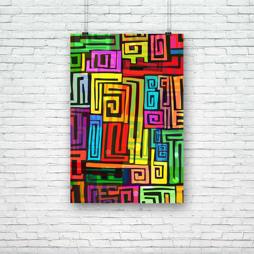 Abstract Colorful Pattern D1 Unframed Paper Poster - Paper Posters Unframed - ArtzFolio.com
