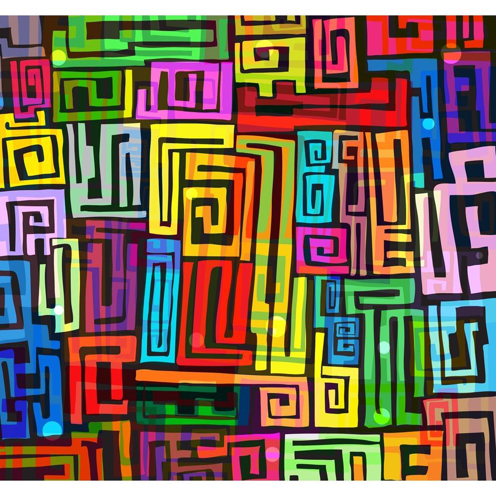 Abstract Colorful Funky Pattern Canvas Painting Synthetic Frame - Paintings MDF Framing - ArtzFolio.com