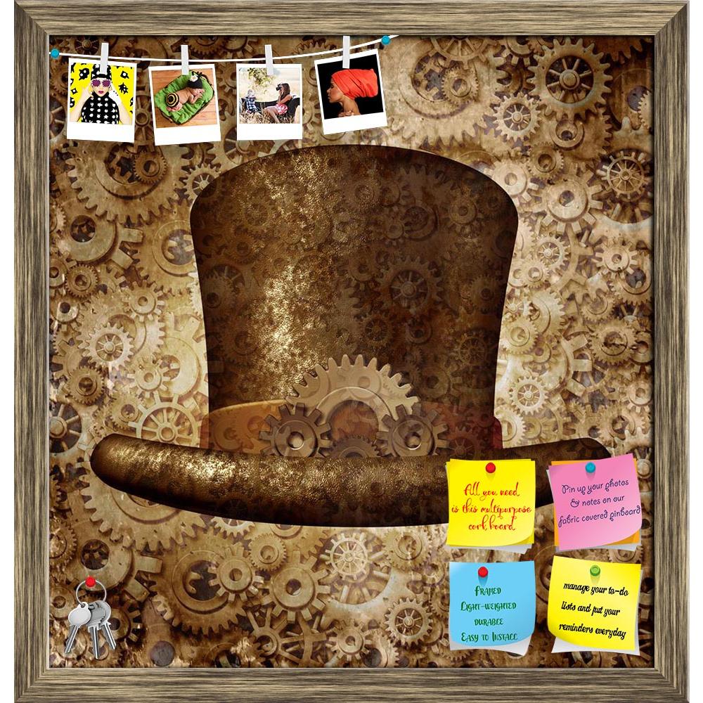 ArtzFolio Science Fiction Concept Art Printed Bulletin Board Notice Pin Board Soft Board | Framed-Bulletin Boards Framed-AZSAO31815618BLB_FR_L-Image Code 5003830 Vishnu Image Folio Pvt Ltd, IC 5003830, ArtzFolio, Bulletin Boards Framed, Abstract, Digital Art, science, fiction, concept, art, printed, bulletin, board, notice, pin, soft, framed, steampunk, top, hat, made, metal, copper, gears, cogs, wearing, historical, victorian, retro, head, accessory, technology, symbol, futuristic, fictional, machine, hybr