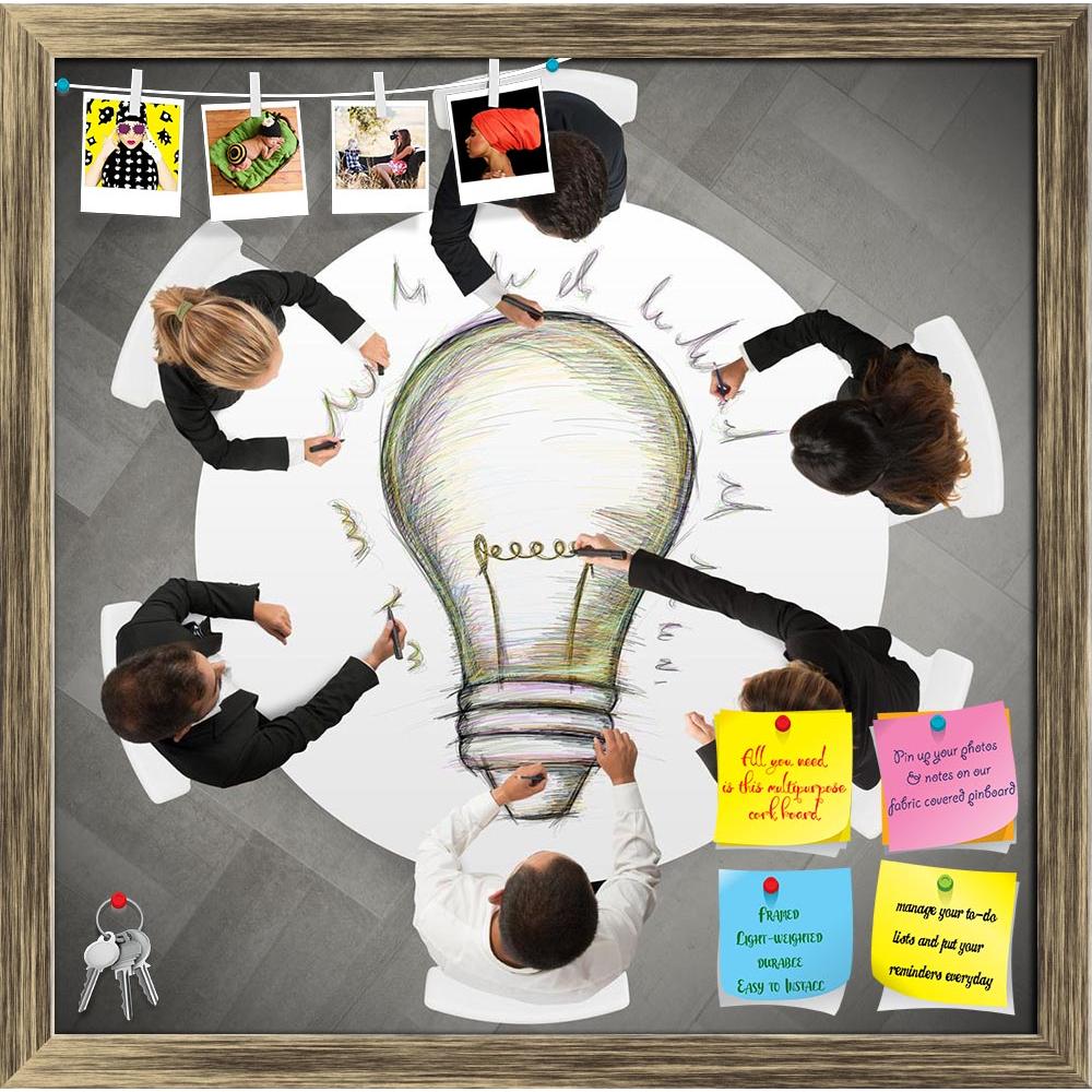 ArtzFolio Teamwork Draws A Big Idea Printed Bulletin Board Notice Pin Board Soft Board | Framed-Bulletin Boards Framed-AZSAO31859106BLB_FR_L-Image Code 5003834 Vishnu Image Folio Pvt Ltd, IC 5003834, ArtzFolio, Bulletin Boards Framed, Conceptual, Digital Art, teamwork, draws, a, big, idea, printed, bulletin, board, notice, pin, soft, framed, during, meeting, art, bright, bulb, business, businessman, chalk, concept, creative, creativity, design, draft, draw, drawing, electric, electricity, energy, glass, glo