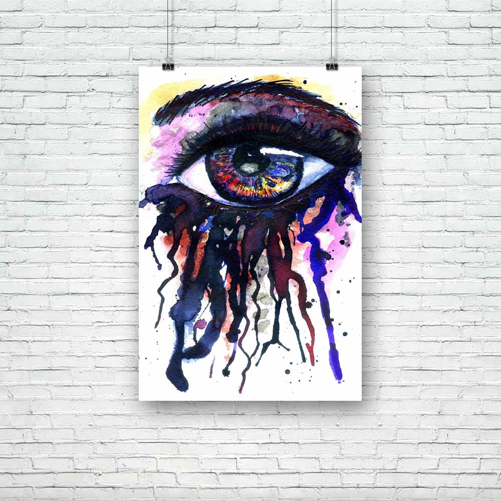 Abstractive Eye Splashing D3 Unframed Paper Poster - Paper Posters Unframed - ArtzFolio.com