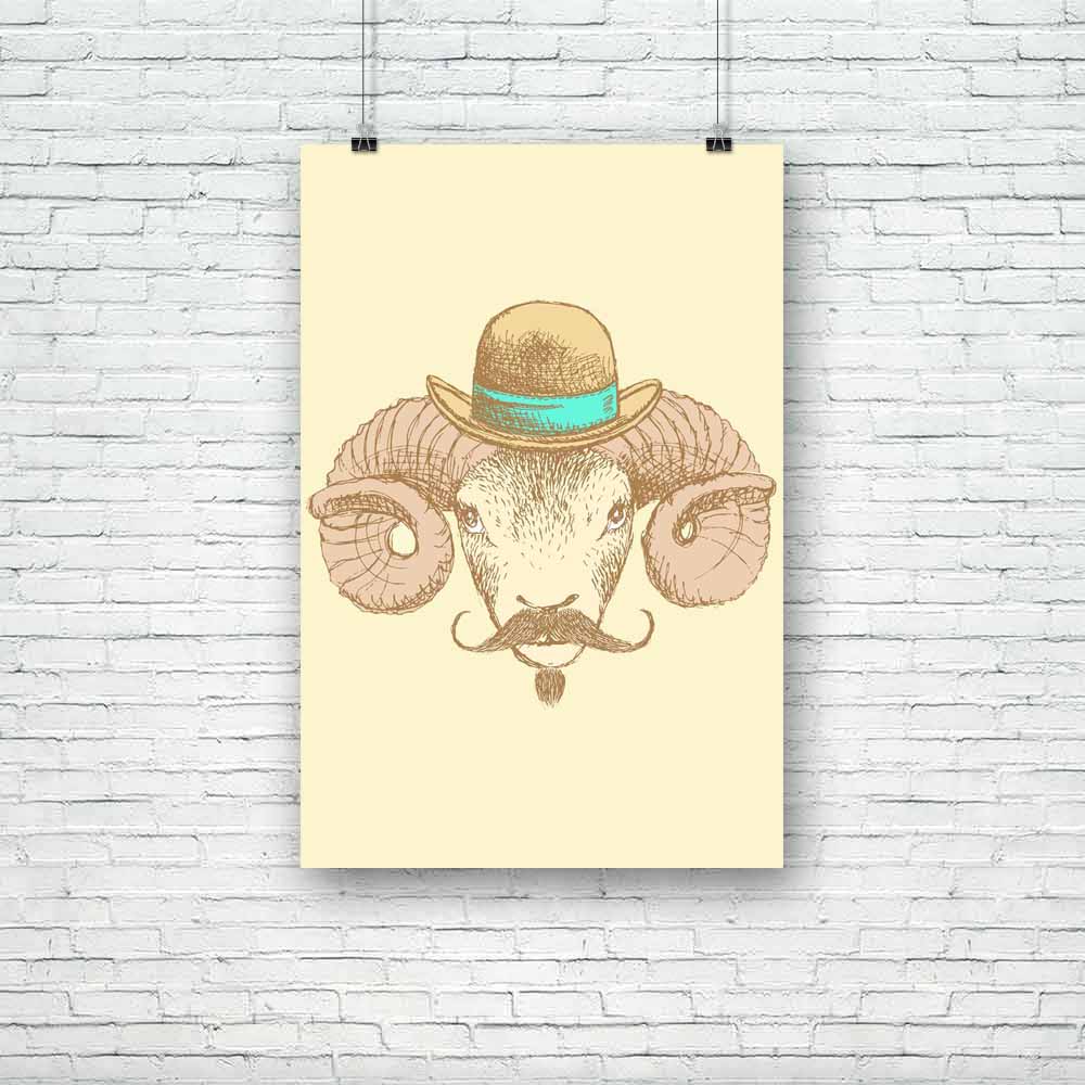 Cute Ram In Hipster Style Unframed Paper Poster-Paper Posters Unframed-POS_UN-IC 5003842 IC 5003842, Ancient, Animals, Asian, Chinese, Digital, Digital Art, Drawing, Fashion, God Ram, Graphic, Hipster, Historical, Holidays, Illustrations, Medieval, Retro, Signs, Signs and Symbols, Sketches, Vintage, cute, ram, in, style, unframed, paper, poster, accessory, animal, backdrop, beard, calendar, cap, card, celebrate, character, china, color, colorful, concept, creature, draw, facial, garments, gentleman, goat, h