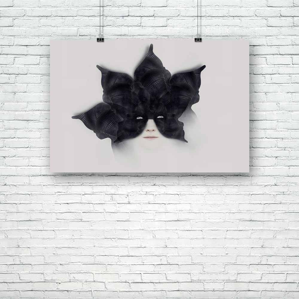 Female With A Bizarre Black Mask Unframed Paper Poster-Paper Posters Unframed-POS_UN-IC 5003844 IC 5003844, Art and Paintings, Asian, Black, Black and White, Botanical, Fashion, Floral, Flowers, Illustrations, Individuals, Nature, Portraits, Realism, Surrealism, White, female, with, a, bizarre, mask, unframed, paper, poster, art, artist, artistic, artwork, beautiful, beauty, carnival, caucasian, composition, dark, decoration, extravagant, face, fairy, tail, fascinating, fashionable, flower, goth, halloween,