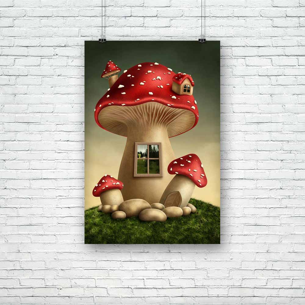 Fantasy Mushroom Unframed Paper Poster-Paper Posters Unframed-POS_UN-IC 5003848 IC 5003848, Fantasy, Illustrations, Landscapes, Nature, Scenic, Signs and Symbols, Surrealism, Symbols, Wooden, mushroom, unframed, paper, poster, fairy, mushrooms, enchanted, forest, tale, tales, fairies, magic, house, adventure, colorful, cottage, door, dreams, fairytale, fungus, green, home, illustration, imagination, imagine, landscape, luck, red, story, surreal, sweet, symbol, toadstool, tree, windows, wood, artzfolio, post