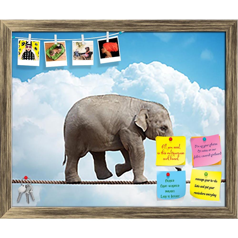 ArtzFolio Elehant Calf Balancing On Rope Printed Bulletin Board Notice Pin Board Soft Board | Framed-Bulletin Boards Framed-AZSAO32147712BLB_FR_L-Image Code 5003851 Vishnu Image Folio Pvt Ltd, IC 5003851, ArtzFolio, Bulletin Boards Framed, Animals, Conceptual, Kids, Digital Art, elehant, calf, balancing, on, rope, printed, bulletin, board, notice, pin, soft, framed, tightrope, concept, risk, conquering, adversity, achievement, elephant, solution, concepts, humour, problems, problem, solving, highwire, anima