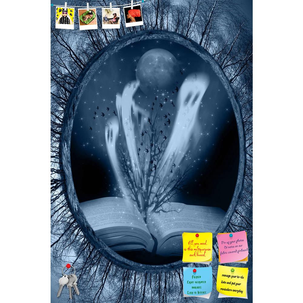 ArtzFolio Book With Halloween Stories Printed Bulletin Board Notice Pin Board Soft Board | Frameless-Bulletin Boards Frameless-AZSAO32275461BLB_FL_L-Image Code 5003855 Vishnu Image Folio Pvt Ltd, IC 5003855, ArtzFolio, Bulletin Boards Frameless, Fantasy, Digital Art, book, with, halloween, stories, printed, bulletin, board, notice, pin, soft, frameless, tree, ghost, horror, illusion, creepy, bird, mystery, frightening, mysterious, crooked, atmosphere, concept, darkness, magic, stars, night, hollow, hallow, 